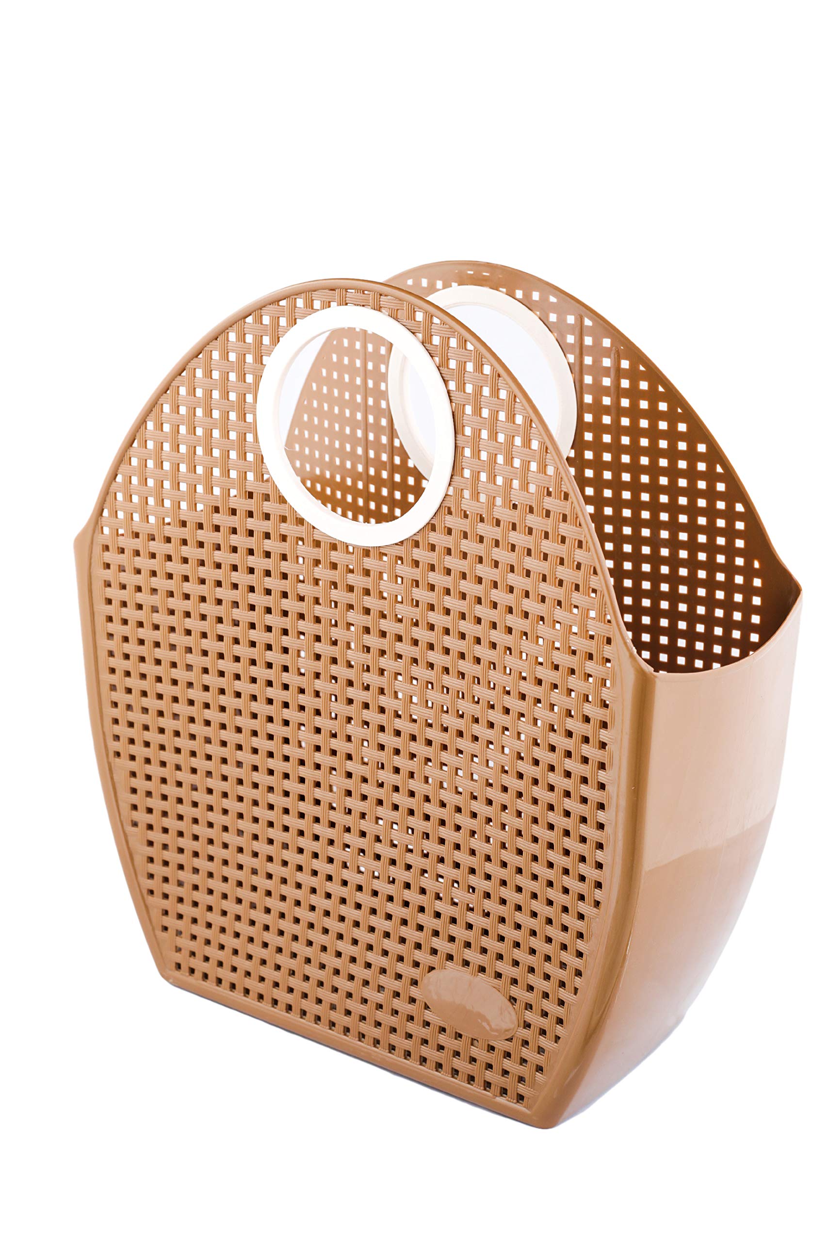 Multipurpose Shopping Basket Cum Washable Carry Bag for Vegetable,Fruits,Grocery & Picnic(Plastic) (BROWN)