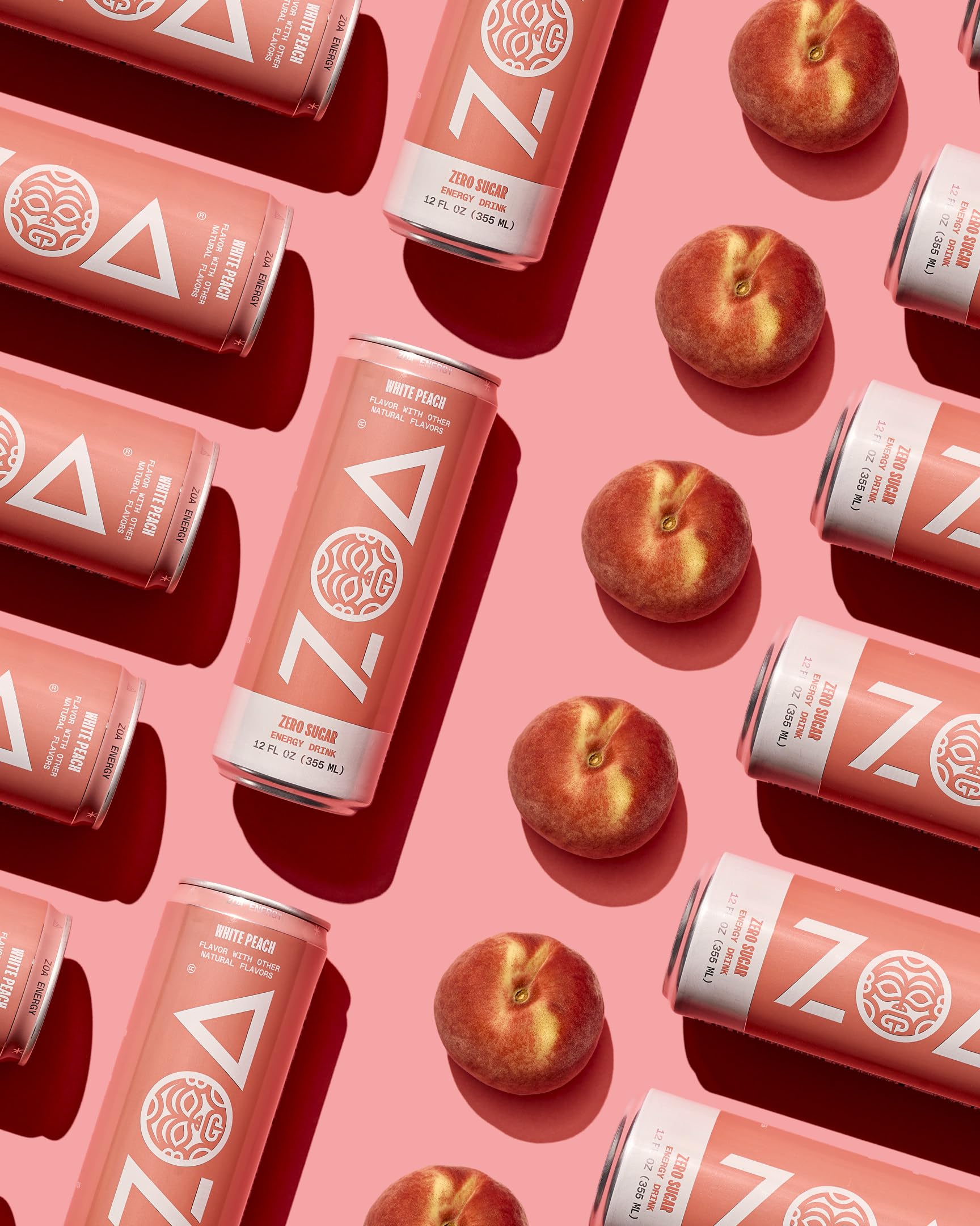 ZOA Zero Sugar Energy Drink Variety Pack, Sugar Free with Electrolytes, Healthy Vitamin C, Amino Acids, Essential B-Vitamins, and Caffeine from Green Tea, 18 12 oz cans, White Peach, Tropical Punch, Frosted Grape