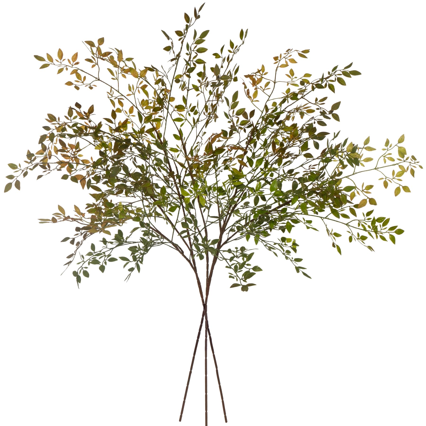 Photo 1 of Uqueeten Artificial Greenery Branches Fake Plants Eucalyptus Stems,Plastics Ficus Stems for Vase, Faux Plants Indoor,43.3" Faux Greenery Indoor Vase Fillers for Home Decoration(3Pcs Orange)