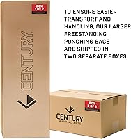 Vista 8 de Bolsas de boxeo autoportantes Century Torrent - Opciones T1 o T2 Bolsa de entrenamiento negra autoportante Ideal para artes marciales, boxeo
