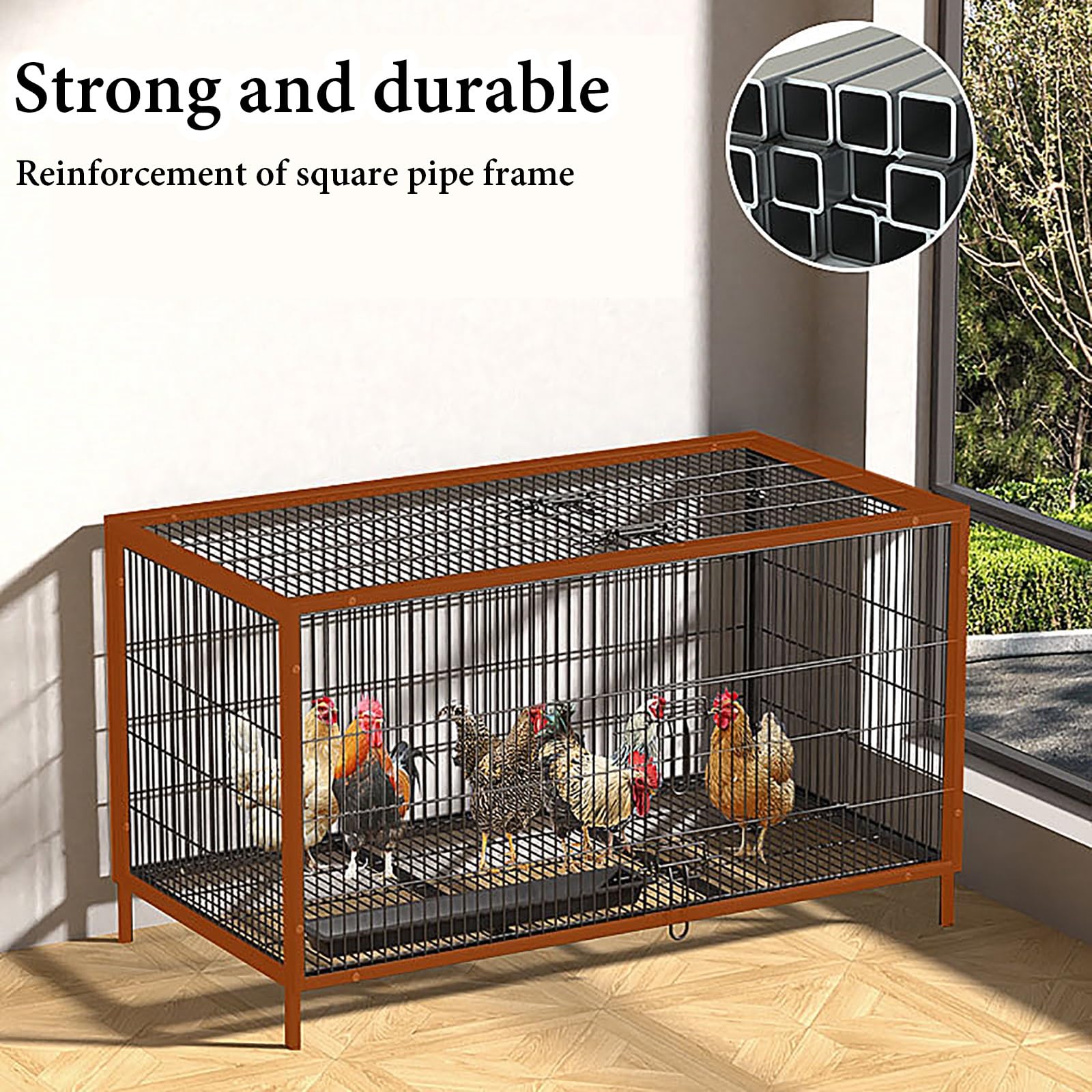 Corral para aves de corral con toldo, parasol impermeable, gran espacio, fácil de limpiar, fuerte capacidad de carga, adecuado para todas las aves de corral