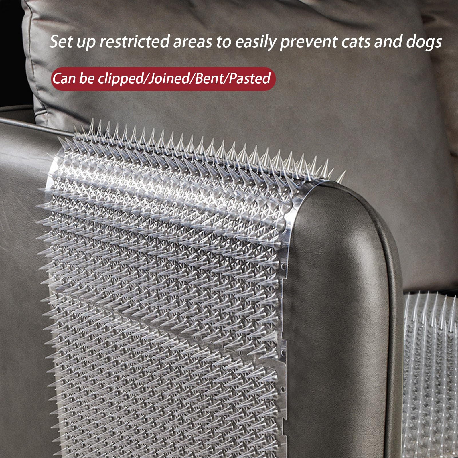 Alfombrilla Anti Gatos, Rejilla Antigatos 10 Unidades | Pinchos Disuasorios para Jardín y Balcón | Protección Duradera Interior/Exterior | PP Reciclado, Antideslizante 42 * 34cm (12, Transparente)