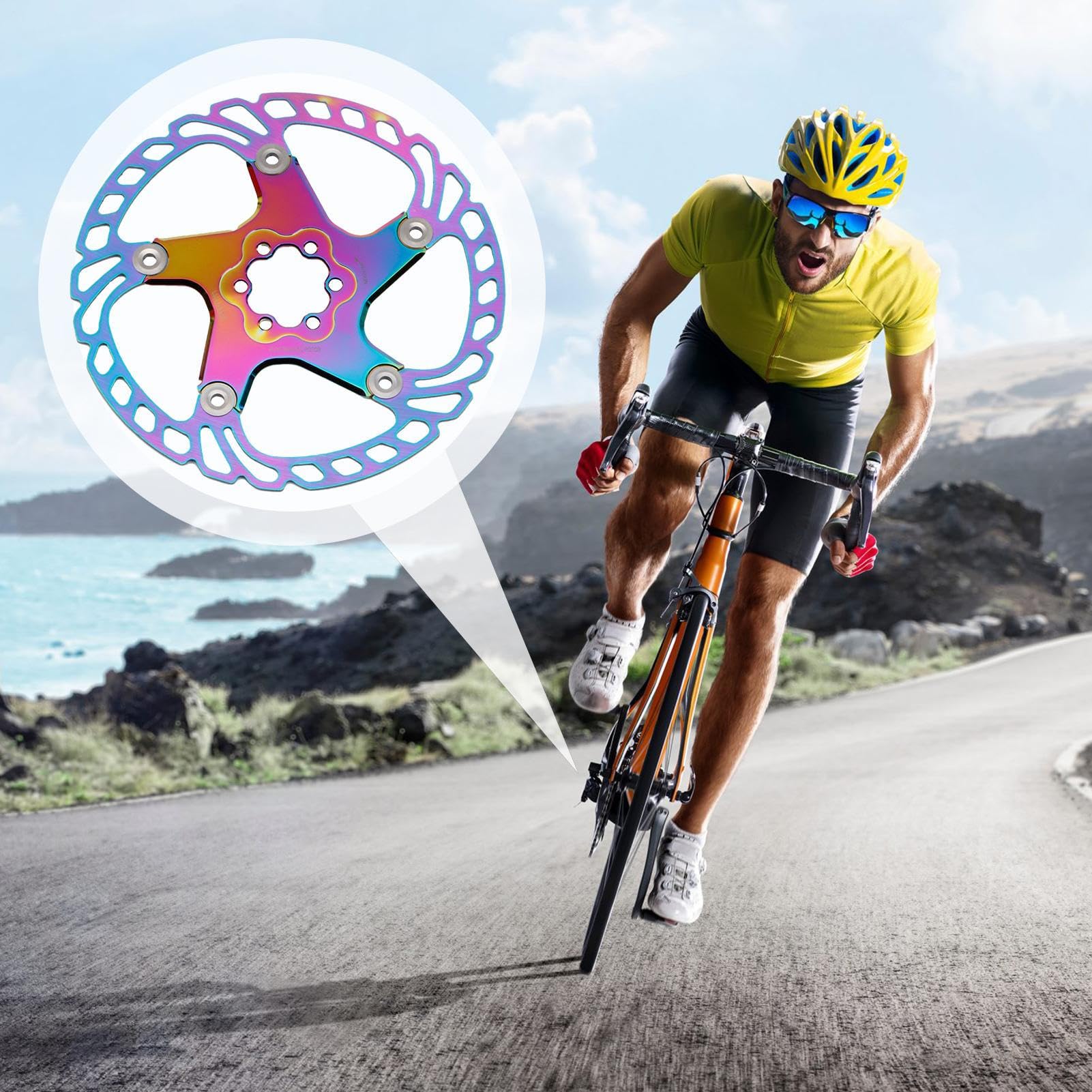 Dischi Freno Per Bicicletta Modifica Colorata Per Ciclismo | Rotori del Freno per Biciclette Per Manutenzione Officina Garage e Riparazione Domestica Strada