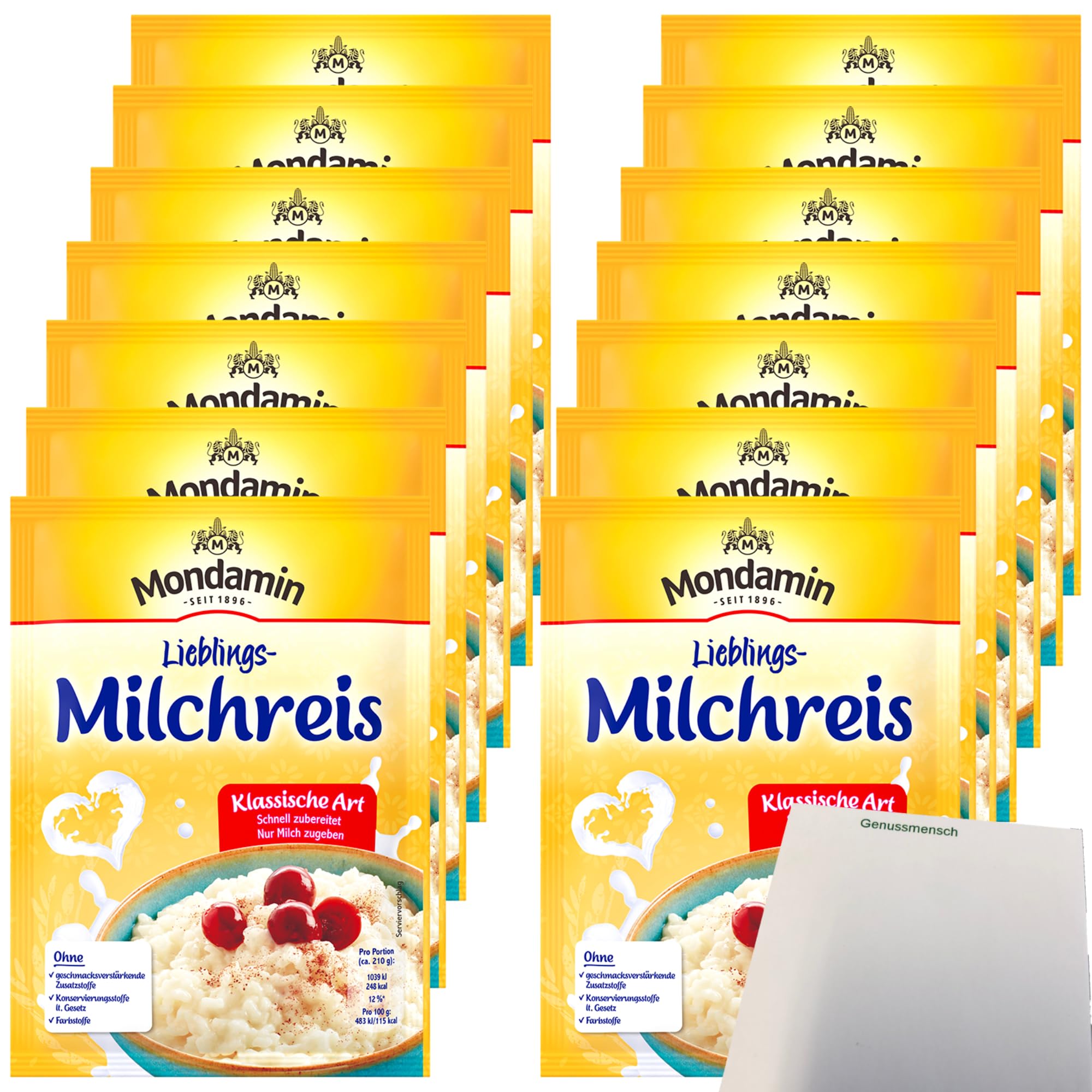 usy Bundle für Mondamin Milchreis klassische Art VPE (14x125g Karton) + usy Block