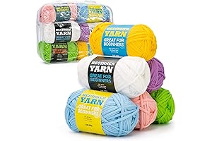 Premium Yarns for Crochet and Knitting; Soft and Durable #4 Worsted-Weight Cotton-Nylon...