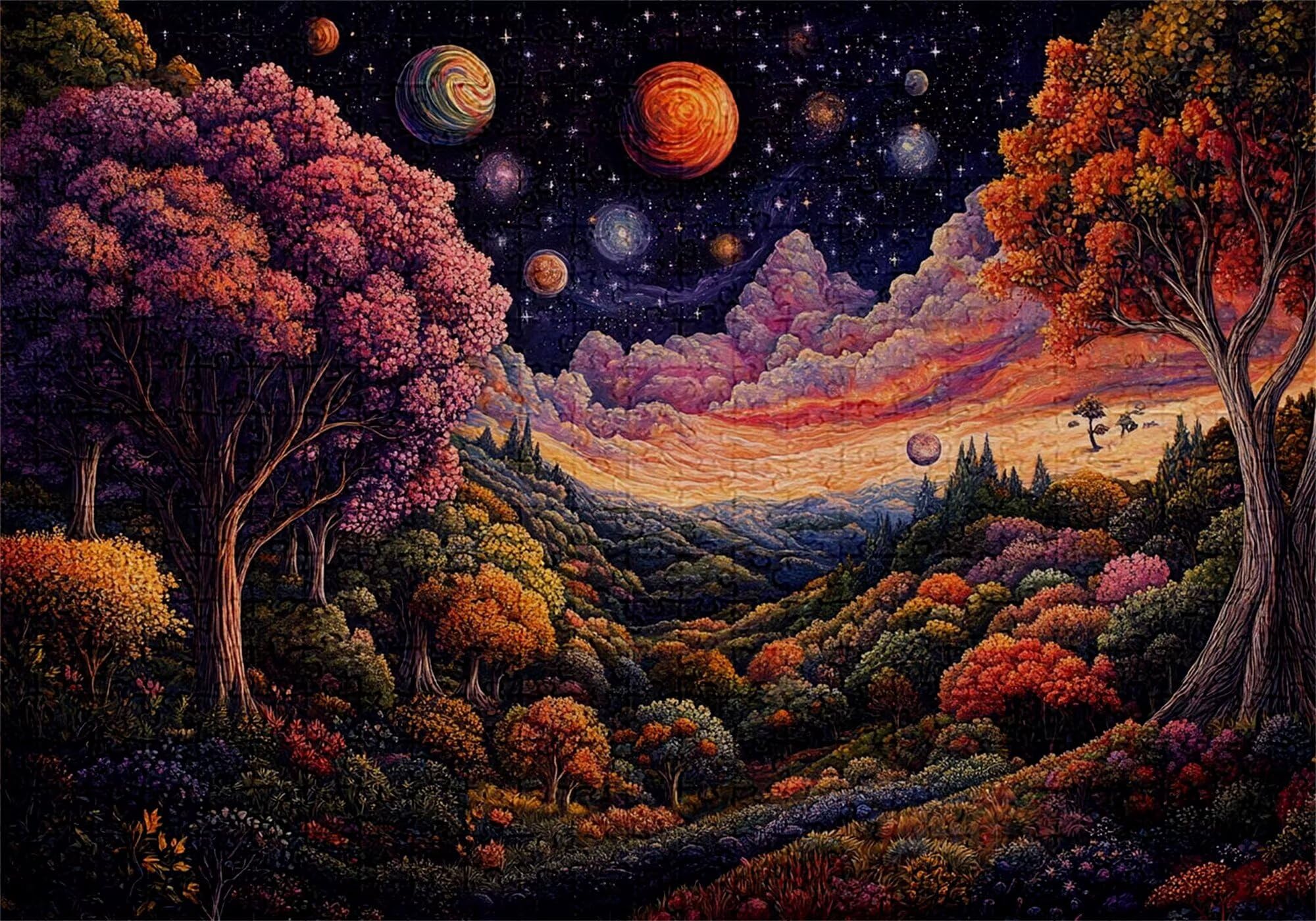 Puzzle 3000 elementów leśnych puzzle dla dorosłych krajobraz 122 x 81 cm Unikalne rzemiosło klasyczne 3D drewniana układanka do rodzinnych gier biznesowych, układanka zrób to sam do dekoracji ścian
