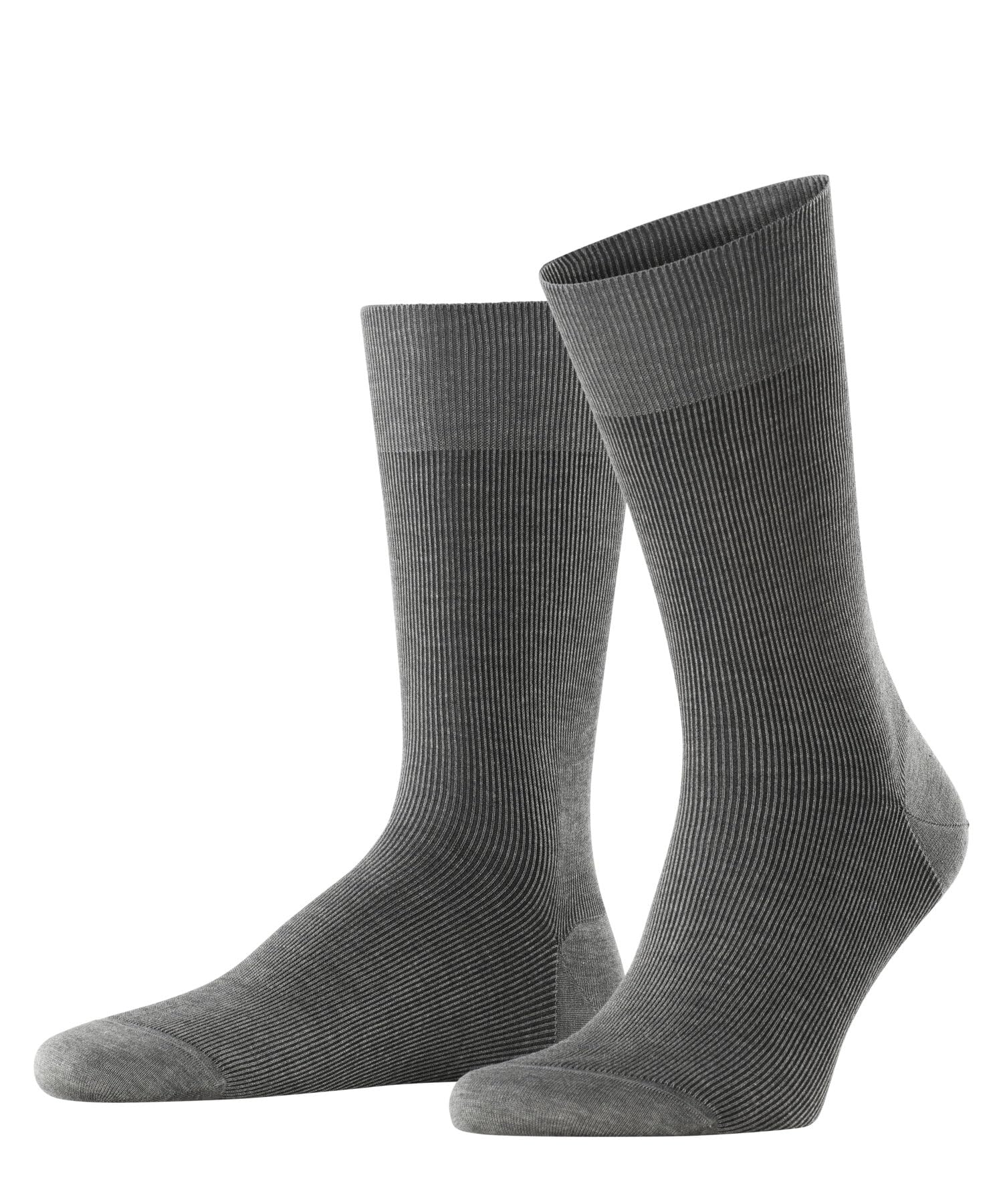 FALKE Men's Fine Shadow M So Cotton Patterned 1 Pair Socks, Grey Steel Melange 3166, 8.5-9.5