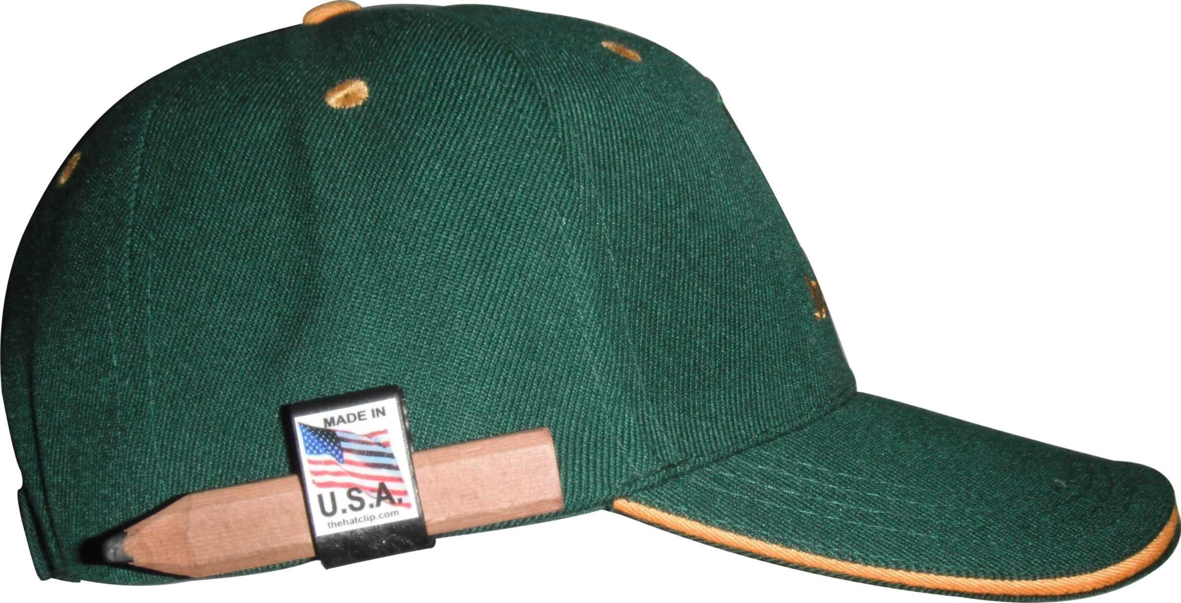 PENCIL HOLDERS for HATS! (10 BLACK CLIPS) Attach to either side of a hat cap or visor to hold most shape and size pens or pencils. Can hold a carpenters pencil, golf pencil or even a Marker