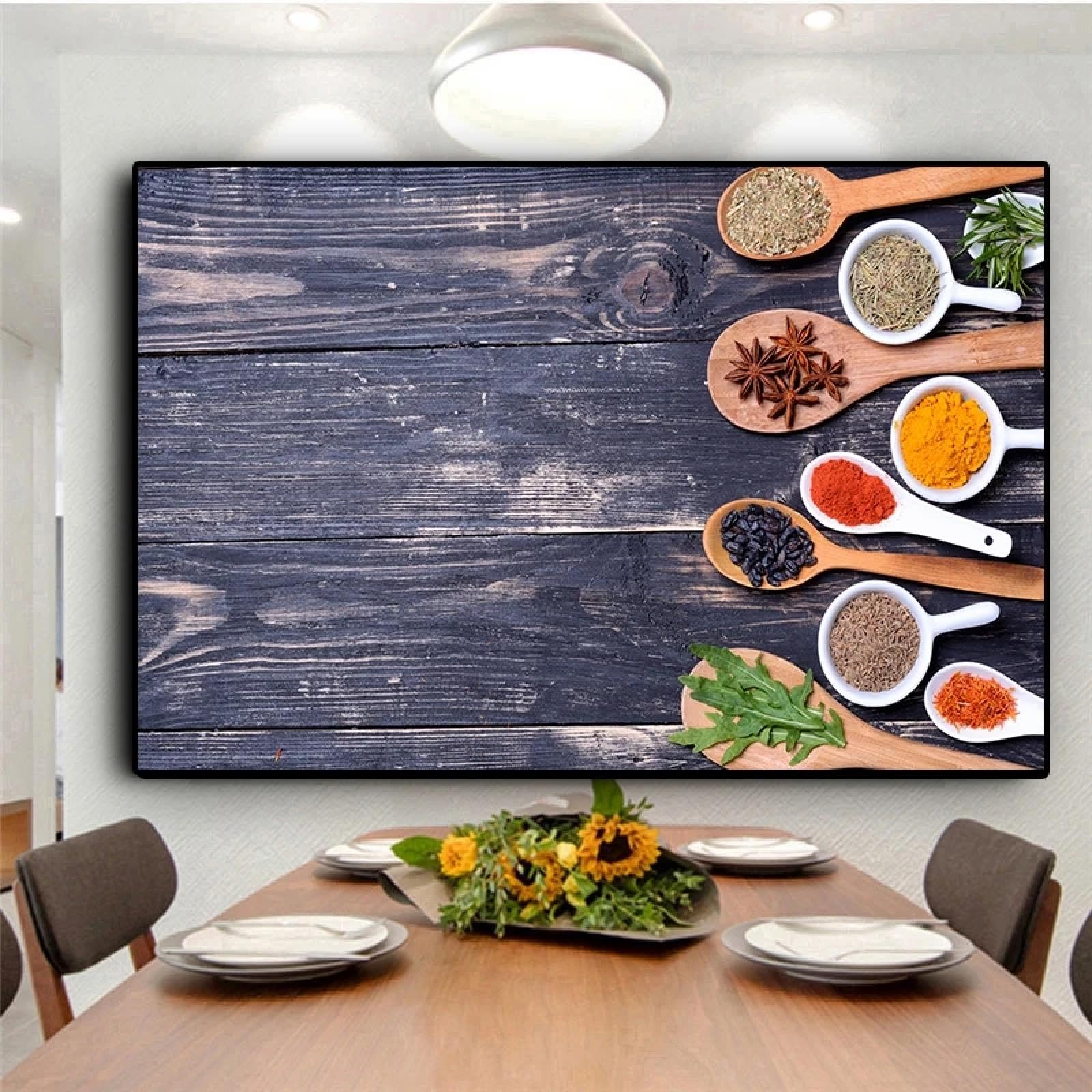 Affiche toile cuisine de grains et épices pour une déco de restaurant chaleureuse - 8