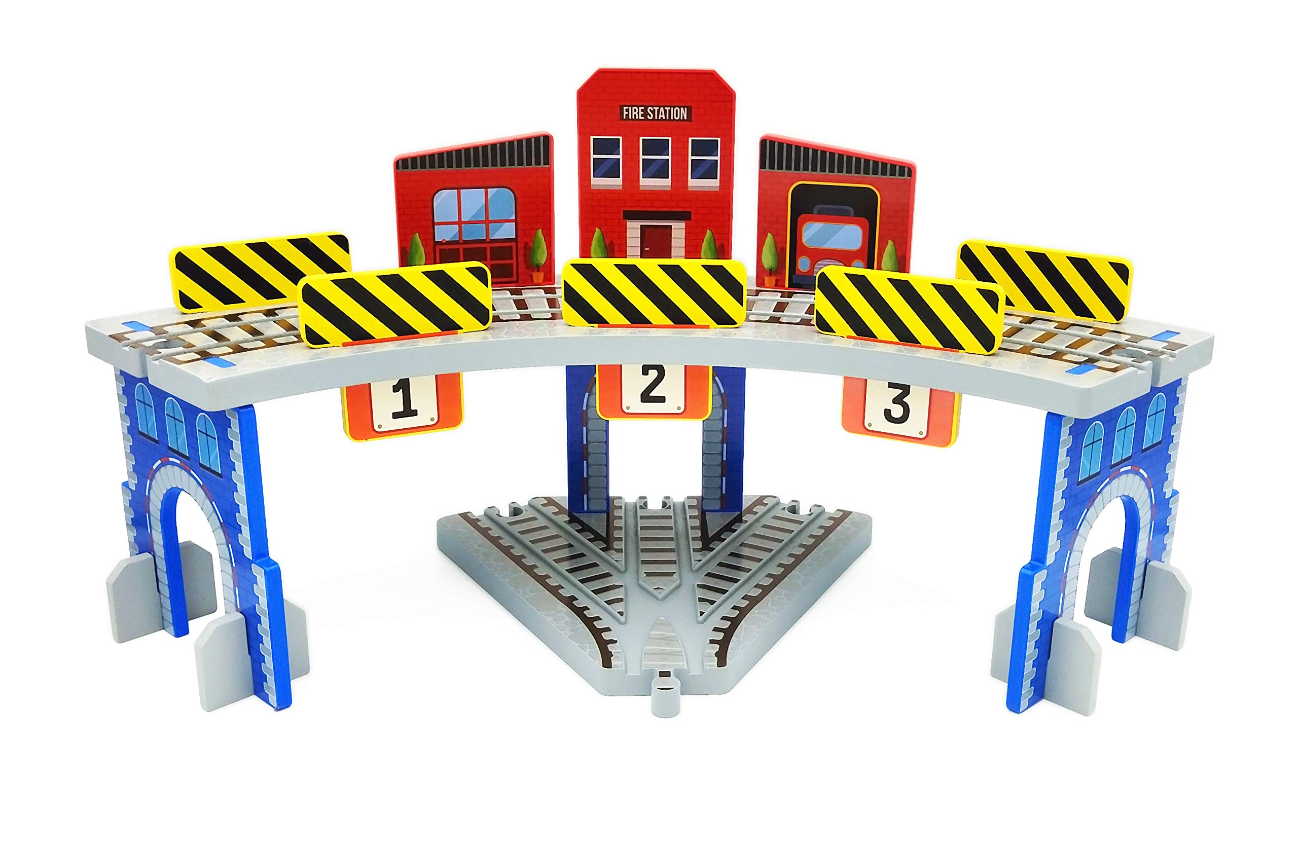 Buy Wooden Train Track Accessories of Railway Bridge with 3Way Track