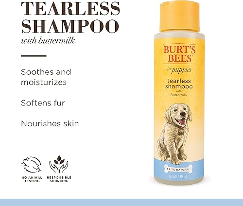 Miniatura 6 de Burt's Bees for Pets Puppies Champú natural y suave sin lágrimas  Hecho con suero de leche y miel  Champú para cachorros sin lágrimas para piel y