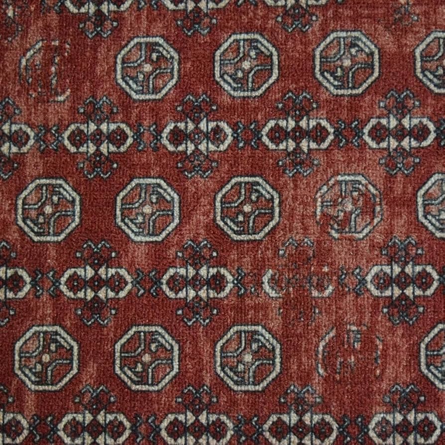 大型ヴィンテージラグ　ウール　トルクメン(219×149cm)赤　レッド Amazon | TOCO LIFE ドラム式で洗える ヴィンテージ風ラグ