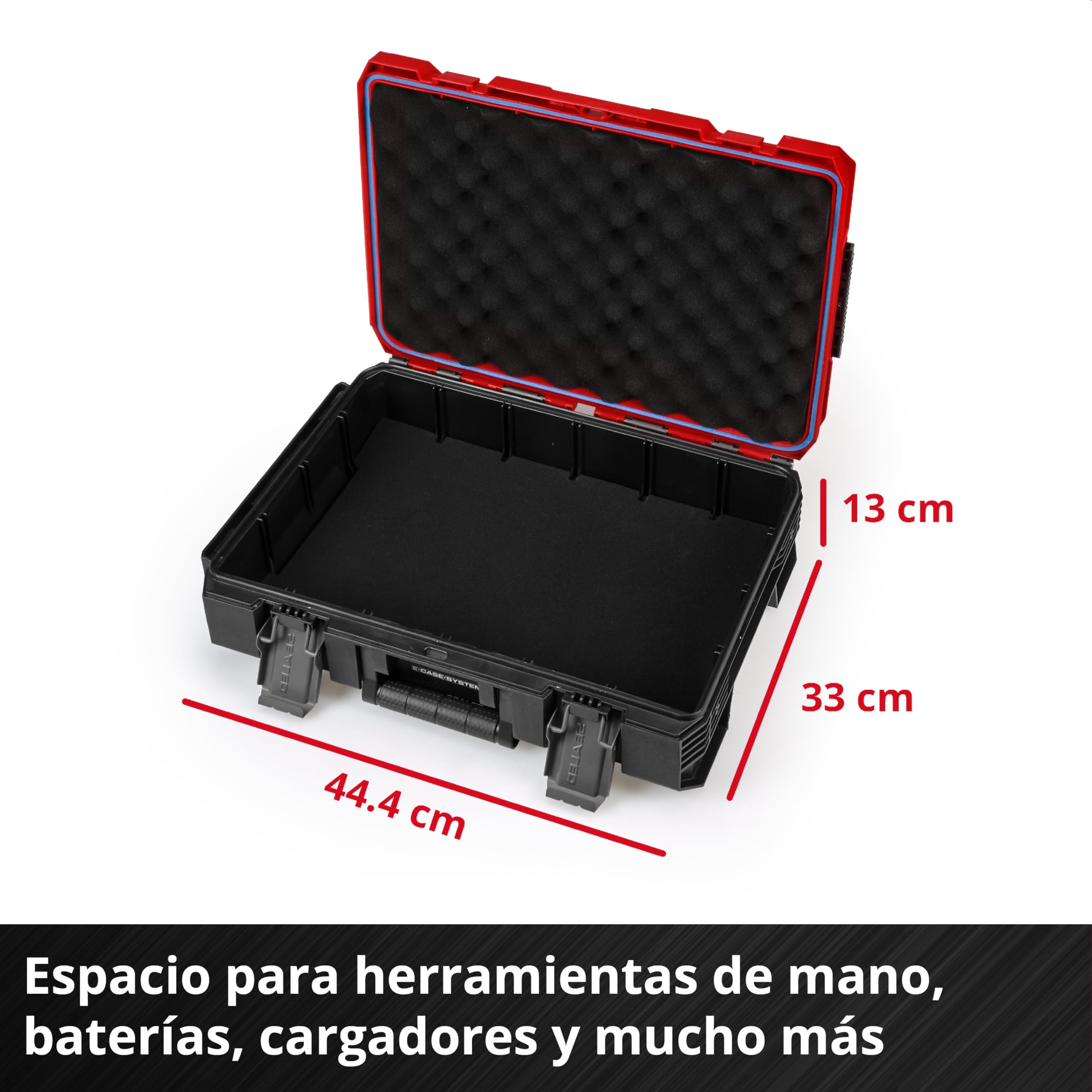 Original Einhell E-Case Rolling Workshop SEALED (taller rodante de 3 maletines, máx. 120 kg, a prueba de polvo + a prueba de chorros de agua, 44 x 40 x 70 cm, incl. carriles laterales)