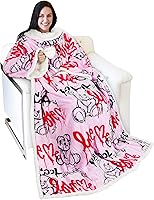 Vista 26 de Catalonia Manta Sherpa Vestible con Estampado de Gatos y Perros con Mangas y Brazos, Cómoda Manta Envolvente de TV con Mangas, Manta Grande