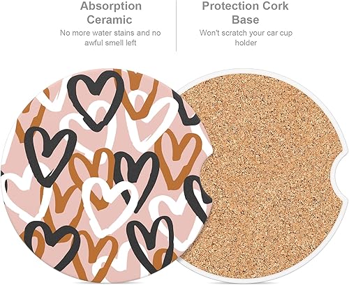 Miniatura 4 de Portavasos para automóvil, posavasos para portavasos de automóvil, paquete de 2 unidades, insertos antideslizantes universales de cerámica