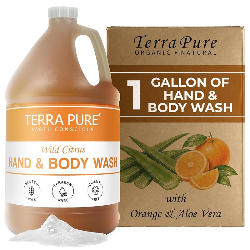 Terra Pure Wild Citrus Sabonete Líquido para Mãos e Corpo, Refil para Dispensadores, 3,79 L