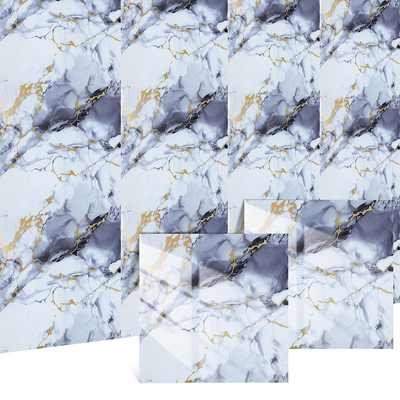 40 Pièces Peel And Stick Marble Tiles Self-adhesive Wall Panels For Bathroom Walls Kitchen Backsplash Bedroom And Living Renovation