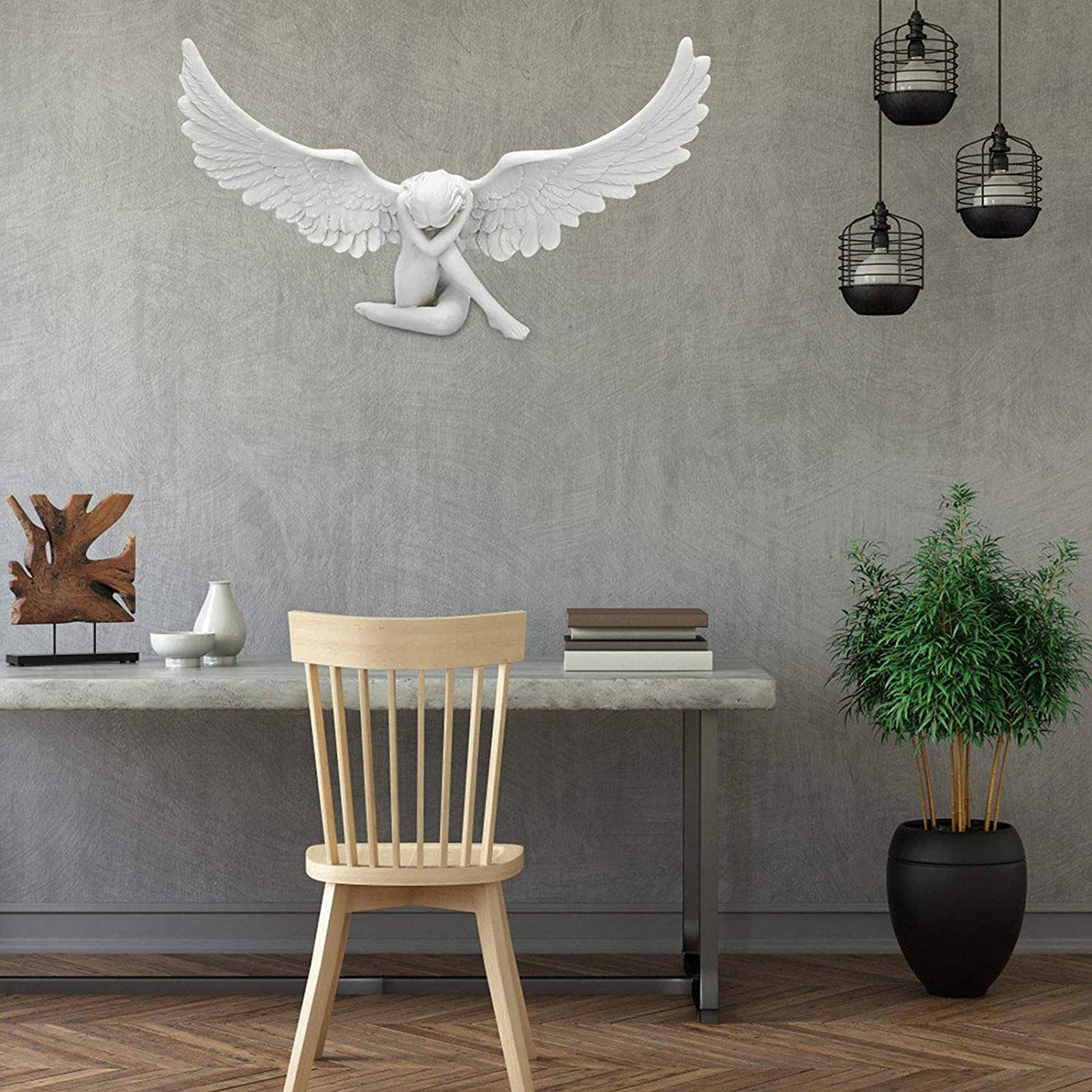 Ali D'Angelo Decorazione Parete 3D - FRP, Oro, 32x24 Cm