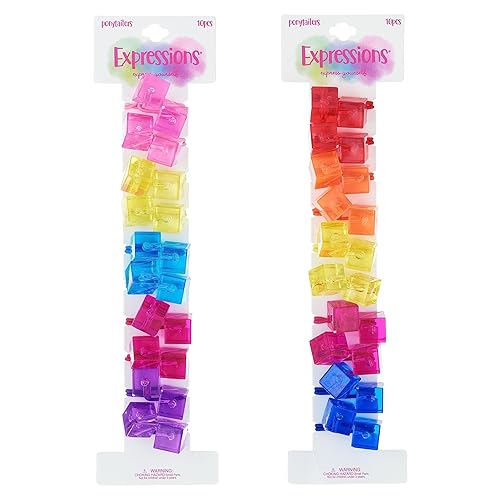 Miniatura 8 de 20 piezas de colectores de cola de caballo en cubo surtidos, cubos de cola de caballo con cuentas gemelas, elásticos para el cabello con cuentas