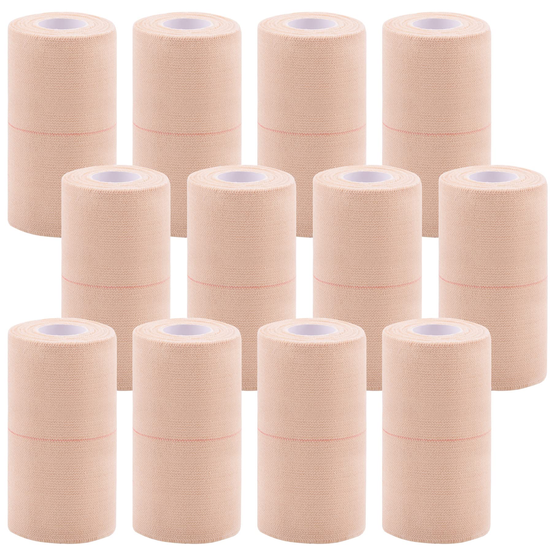 BQTQ 12 Rolls Elastic Tape Adhesive Elastic Bandage Wrap 4 inch Stretch Bandage Wrap Wound Wrap Tape Elastic Adhesive Tape Wrap Bandages for Wrist Ankle Swelling Sprains