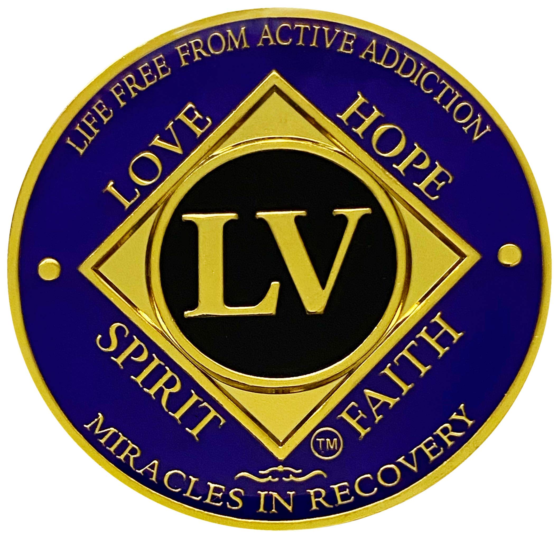 Simply Minimal NA 55 Year Coin, Narcotics Anonymous Medallion (Purple NA 55 Year Coin)