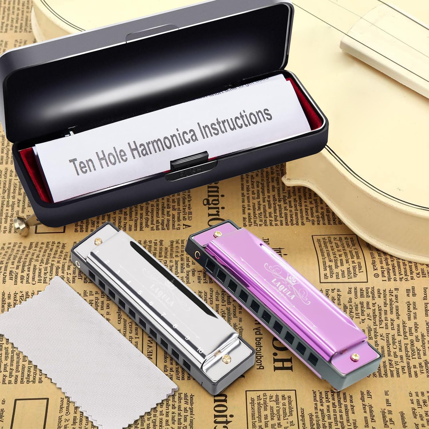 Armonica Blues EASTROCK 10 Fori In Do - Per Principianti E Professionisti, Con Custodia - Foto 9
