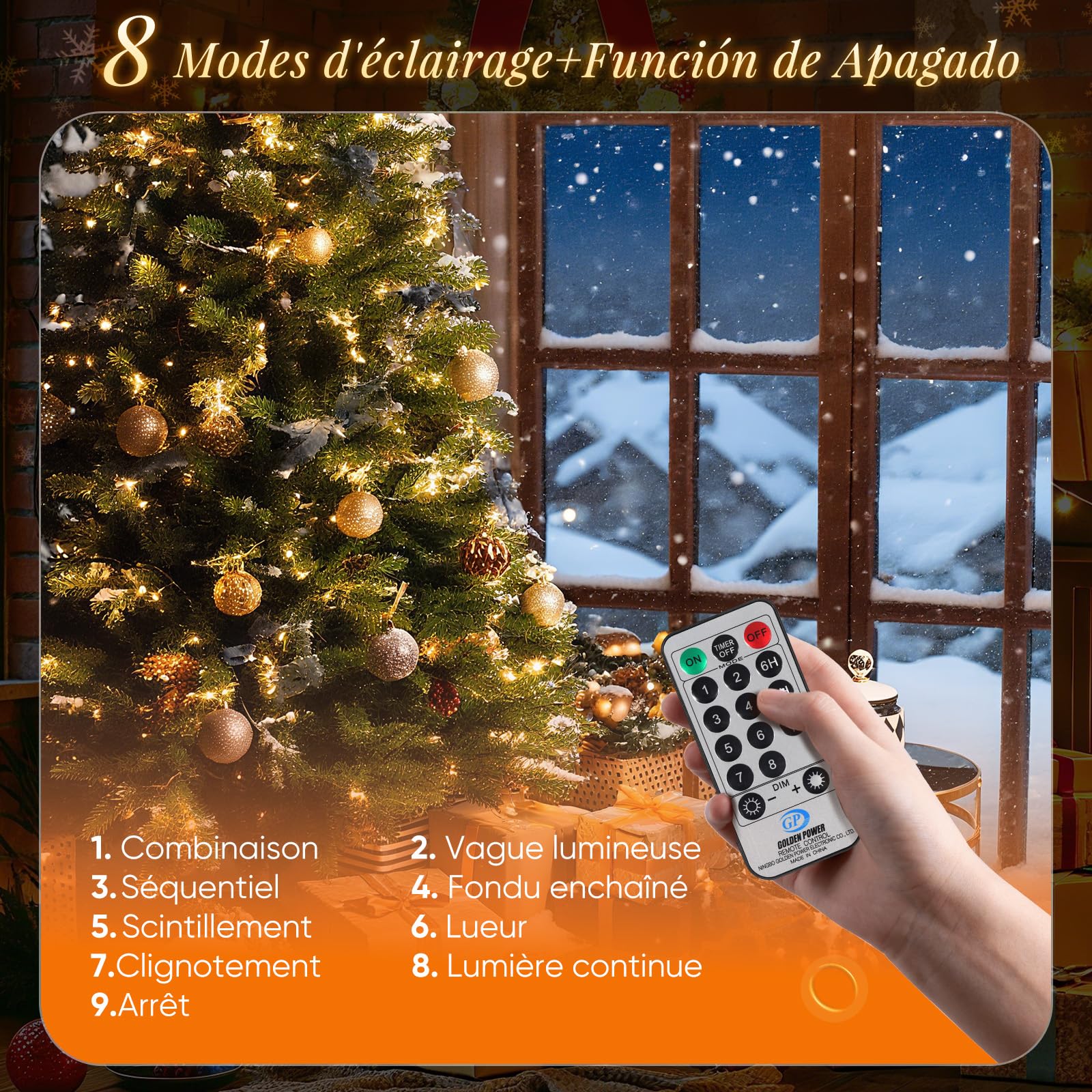 SALCAR Guirlande Lumineuse 490 LEDs pour Sapin de Noêl avec Télécommande, 3m x 14 exterieur Etanche Guirlande LED Sapin Décoration (2,1-3,5m sapin) pour Décoration Noël, Fête, Jardin