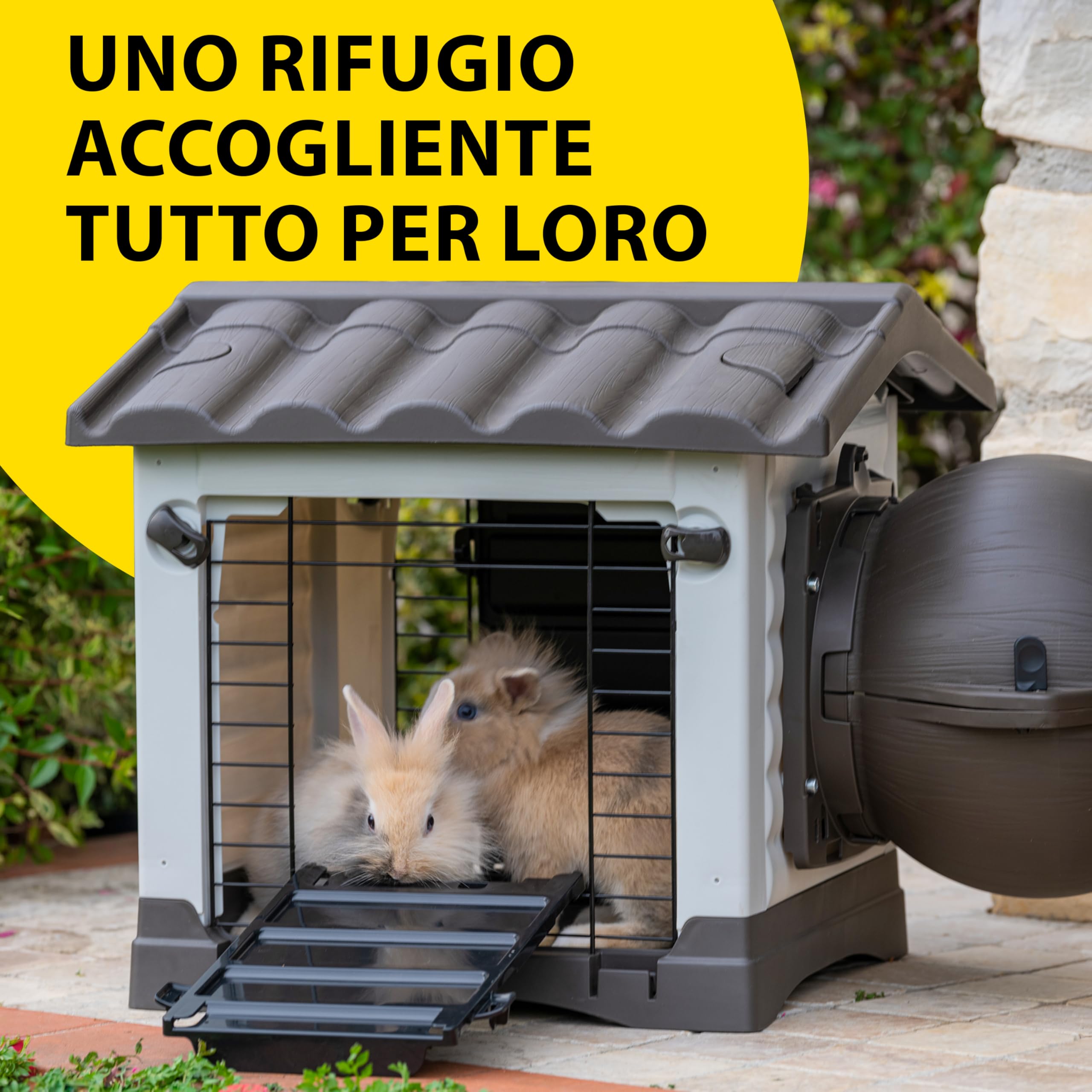 Ferplast Accessori Gabbia Conigli METRO', Collegabile ai Tunnel per Conigli, Furetti e Porcellini d’India, Tetto Rimovibile e Fondo Drenante, 43 x 48 x 44 cm.