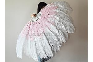 Lavish Large 50" Ostrich Feather Fan: A Symphony of Elegance for Stage and Beyond