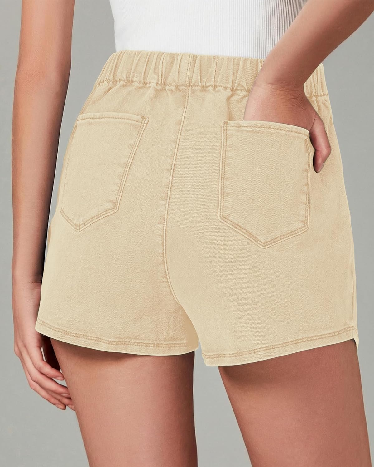 luvamia Jean Skorts for Woman High Waisted Pull On Stretchy Denim Wrap Skirt with Shorts Trendy Asymmetrical Skort - Image 2