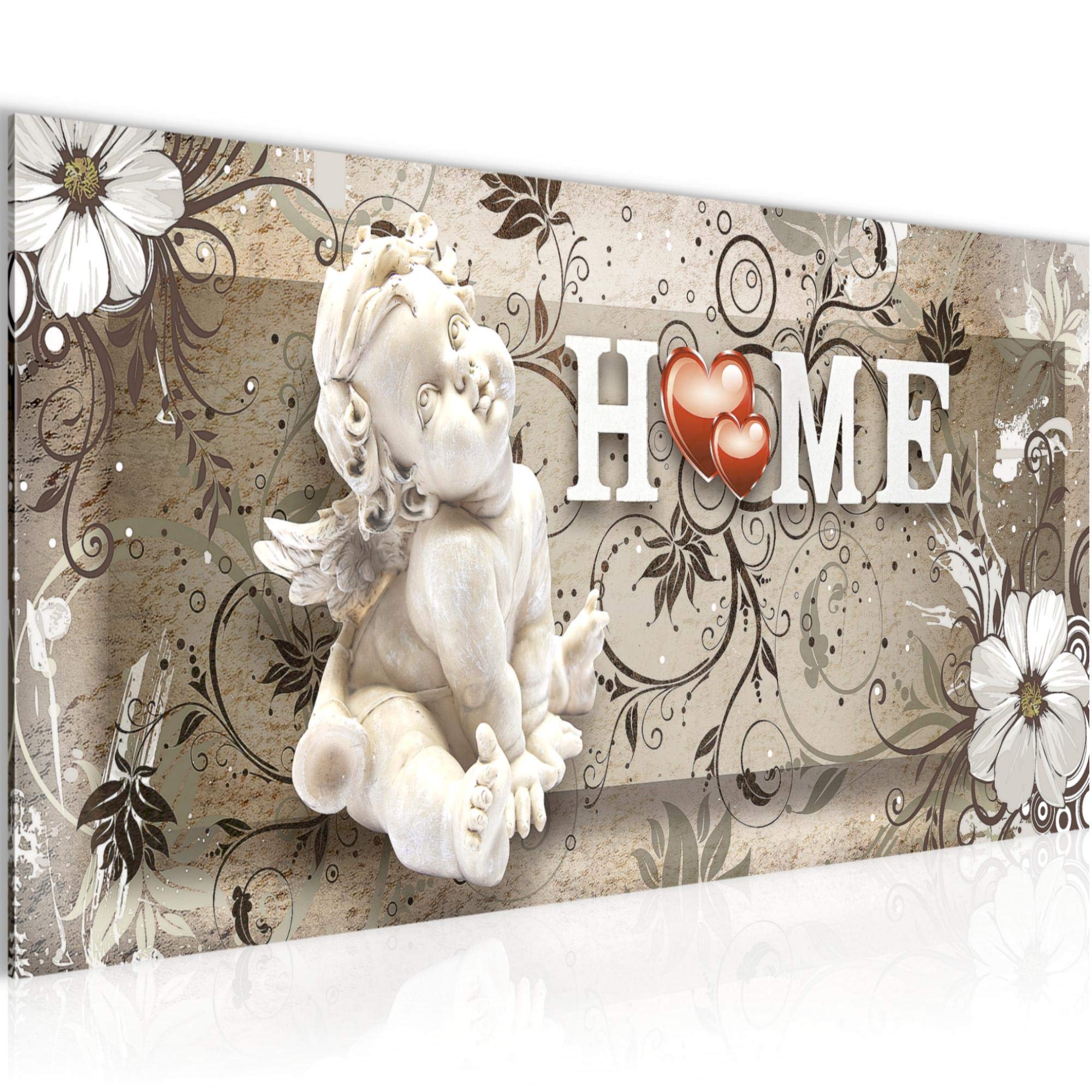 Runa Art Cuadro Decorativo Ángel Vintage 1 Parte Moderno Cuadro Lienzo no Tejido para Sala Hogar Corazón Beige 030812a