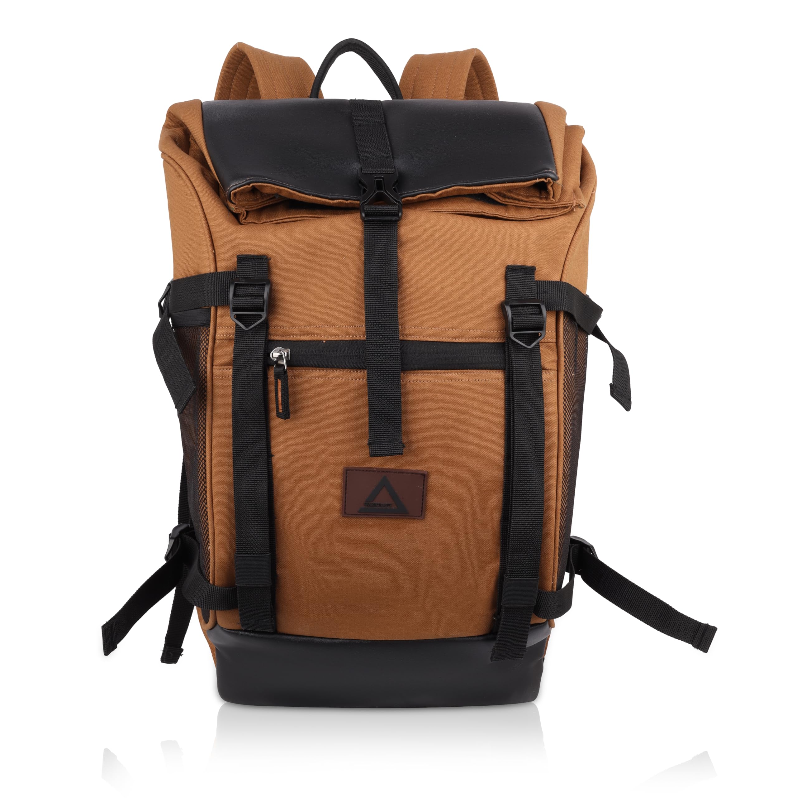 Buy Wazicraft Premium Stylish Durable Canvas Daily Travel,Gym & Sports Modern Backpack 32L with Laptop sleeve yoga mat and lifting belt holder (Brown) at