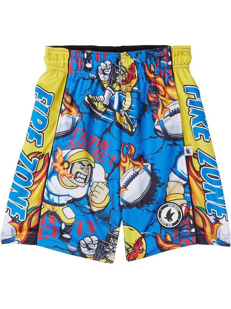 Blue FLOW SOCIETY Boys Fire Zone Football Shorts (Little Kid/Big Kid)