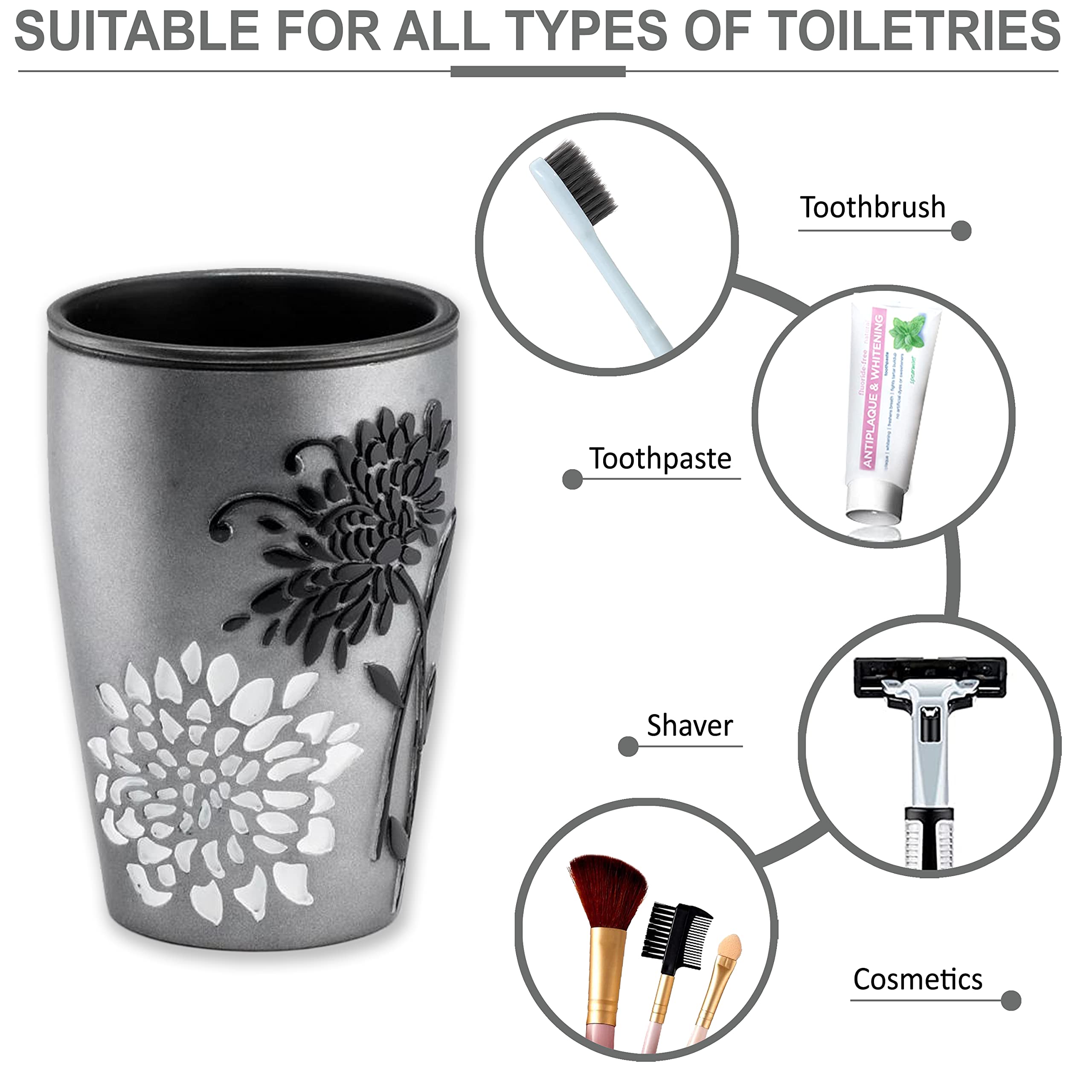 Popular Bath Trinkglas, Erica Collection, Grau