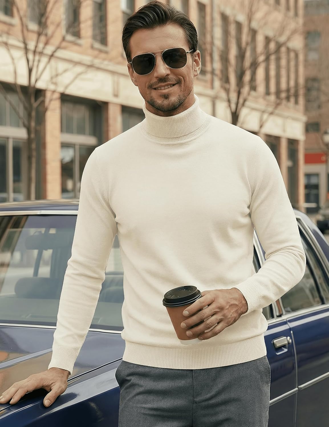 MAGNIVIT Men's Turtleneck Sweaters Slim Fit Thermal Long Sleeve Pullover Winter Lightweight Knitted Sweater for Men - Image 3