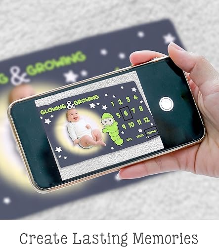 Miniatura 4 de LOGOVISION Gloworm - Manta de hitos para bebé, 36 x 58 pulgadas, brillante y creciente, unisex para bebé niño y niña