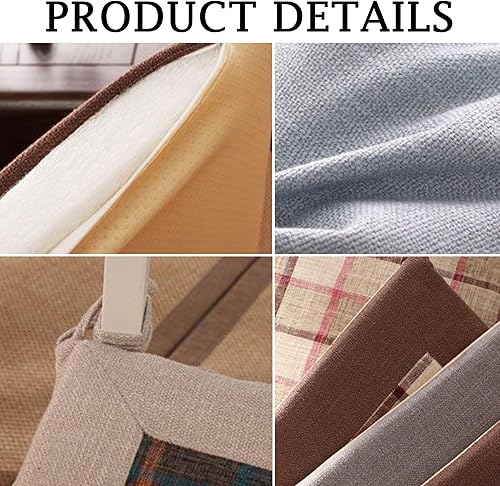 Miniatura 2 de Juego de 2 cojines para sillas de comedor, cojines de lino para sillas de cocina, cojines para sillas de comedor, almohadillas antideslizantes con