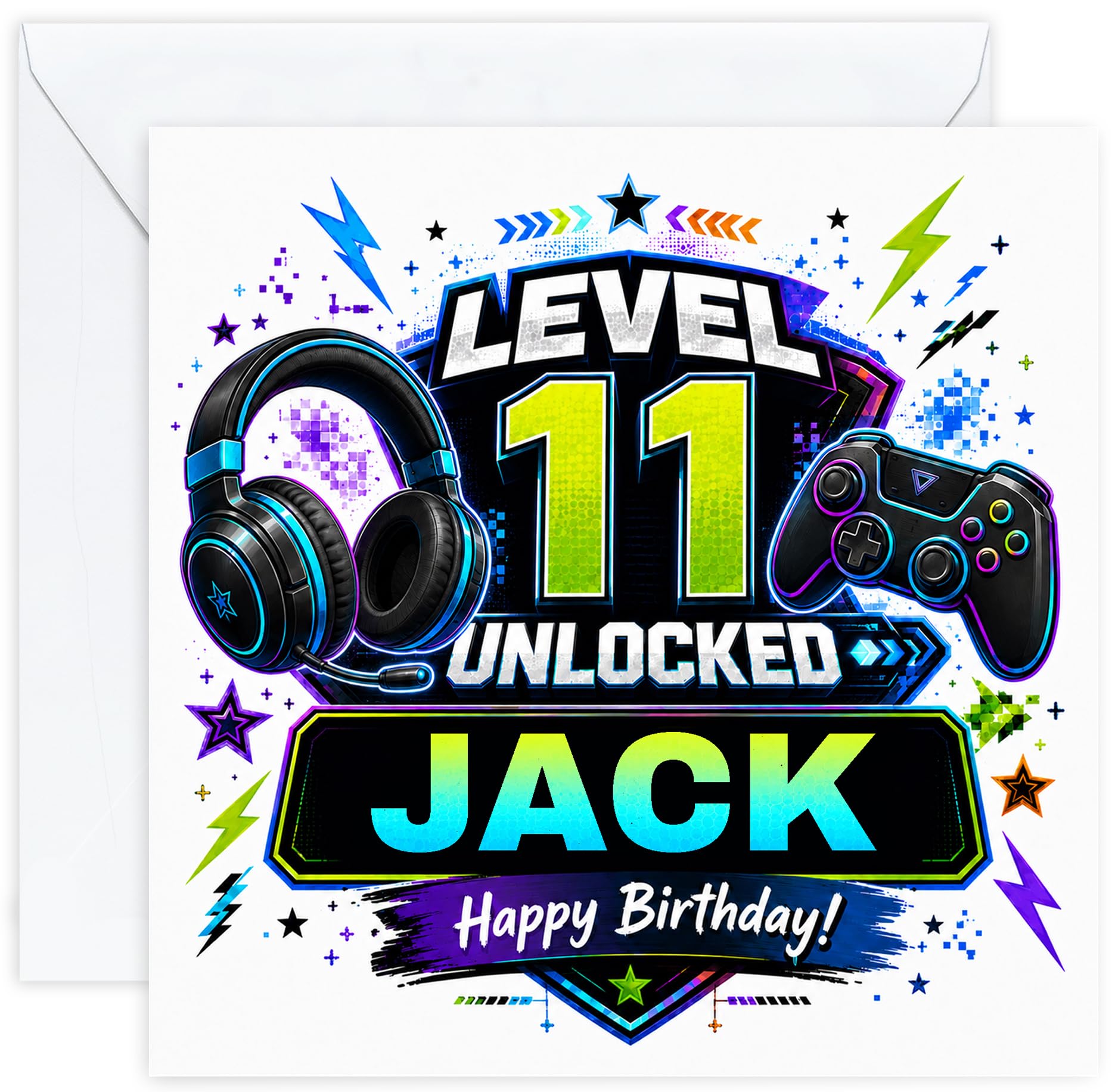 Personalised 11th Birthday Gaming Card for Boy | Gamer Card with Name