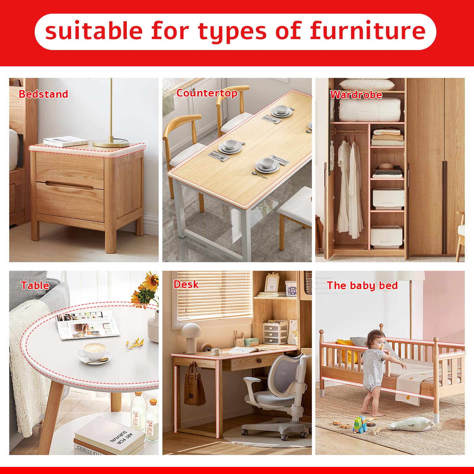 Romon 3M Przezroczysta ochrona krawędzi dla dzieci z 4 ochraniaczami narożnymi, przezroczystymi ochraniaczami narożnymi, zakryciem narożników dla dzieci, bardzo grube ochraniacze krawędzi,