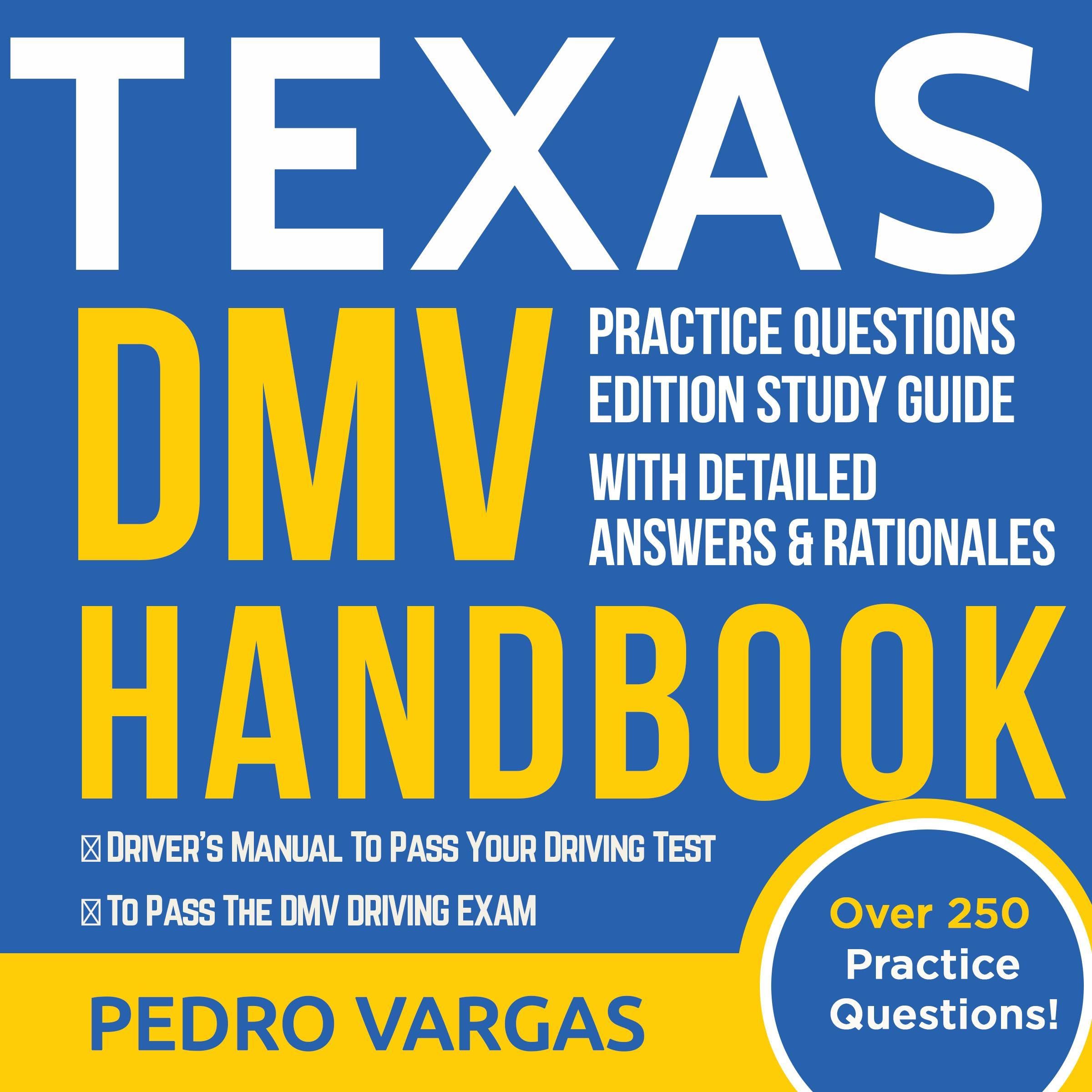 Cover art for Texas DMV Handbook Study Guide: Practice Questions Edition to Pass the DMV Driving Exam