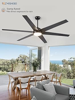 ZMISHIBO 74 Inch Ceiling Fans with Lights and Remote Control