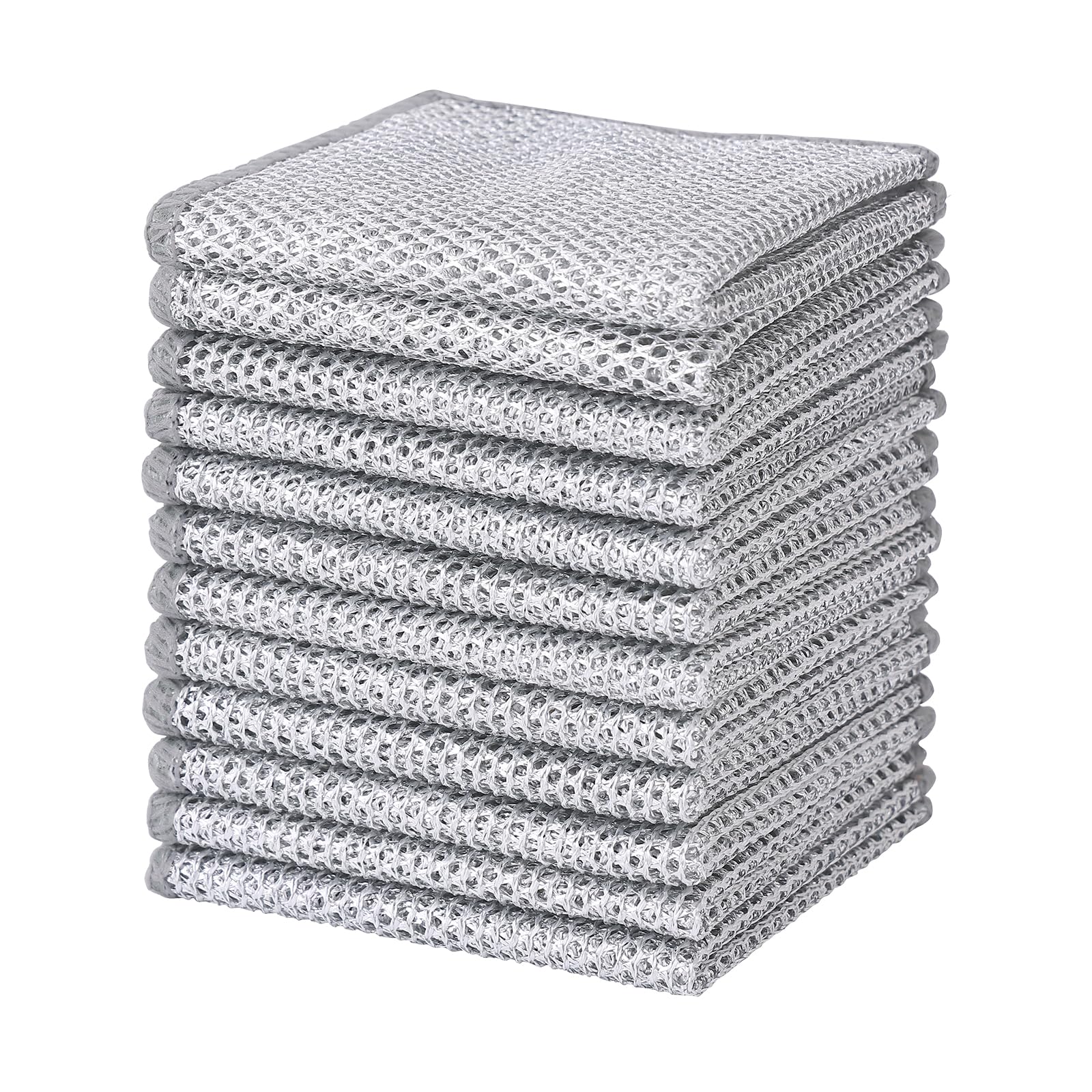 Amazon.com: Homaxy 12 Pack Multipurpose Wire Dishwashing Rag, Double ...