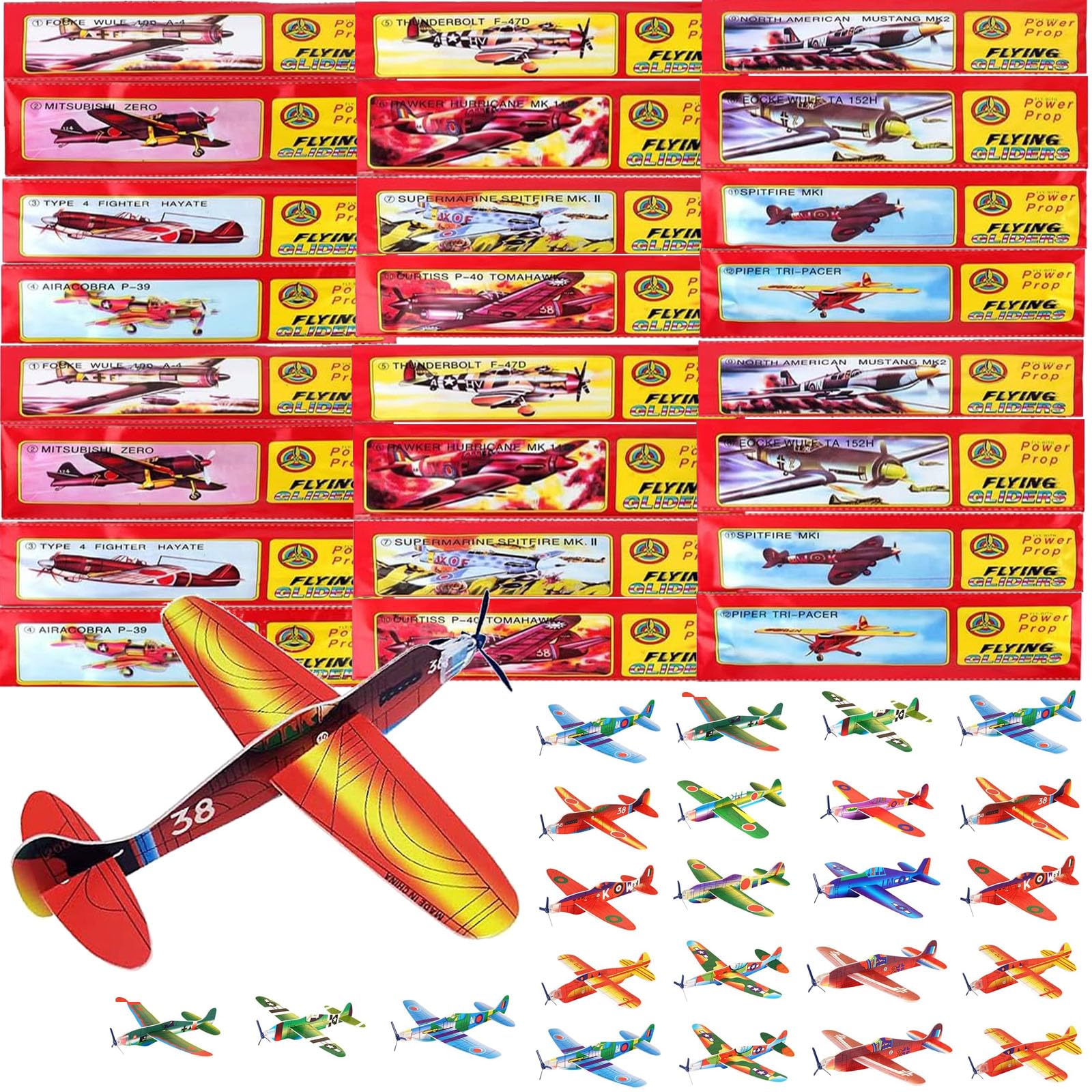 YINZZTRY Lot De 12 Avions En Polystyrène - Planeurs Jouets à Lancer, Cadeaux Enfants