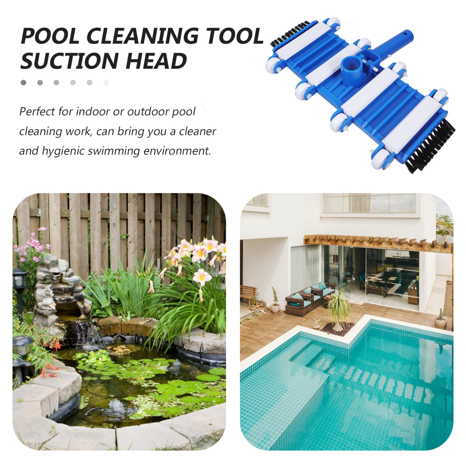 POPETPOP Testina per Aspirapolvere da Piscina con Spazzola Removibile Facile Installazione e Manutenzione per Pulizia Efficiente della Piscina