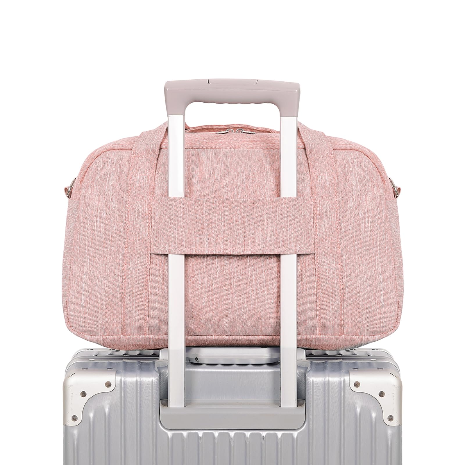 Narwey Bagaglio a Mano 40x20x25 Ryanair, Sottosella Pieghevole Borsone da Viaggio, Valigia Bagaglioa Mano per Uomo Donna, Borsa da Viaggio Donna Zaino Ryanair Cabina Borsa Aereo (Rosa)