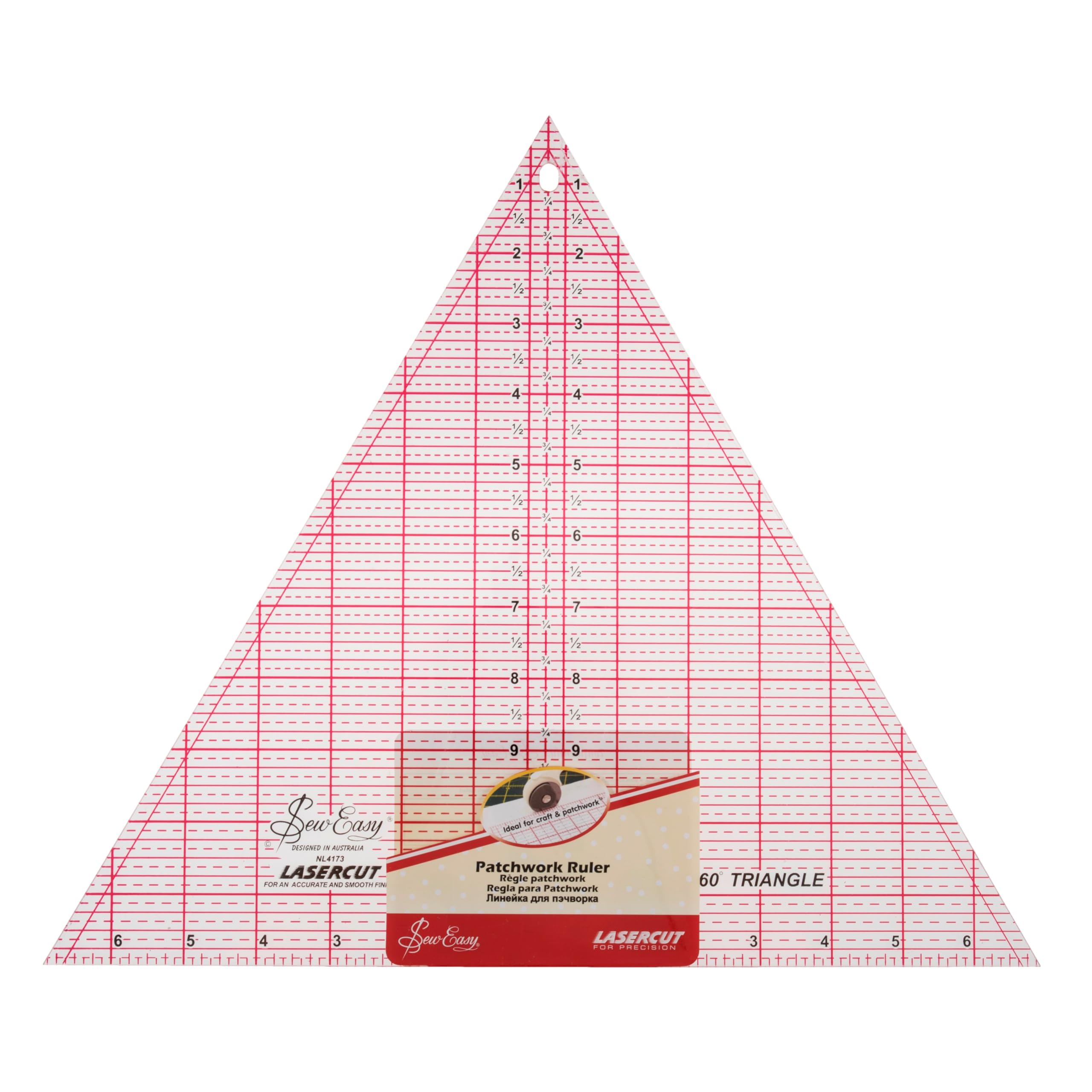 Sew Easy Sewing and Patchwork Ruler - Various Shapes and Sizes, 60° Triangle Quilting Ruler 12 x 14 inch