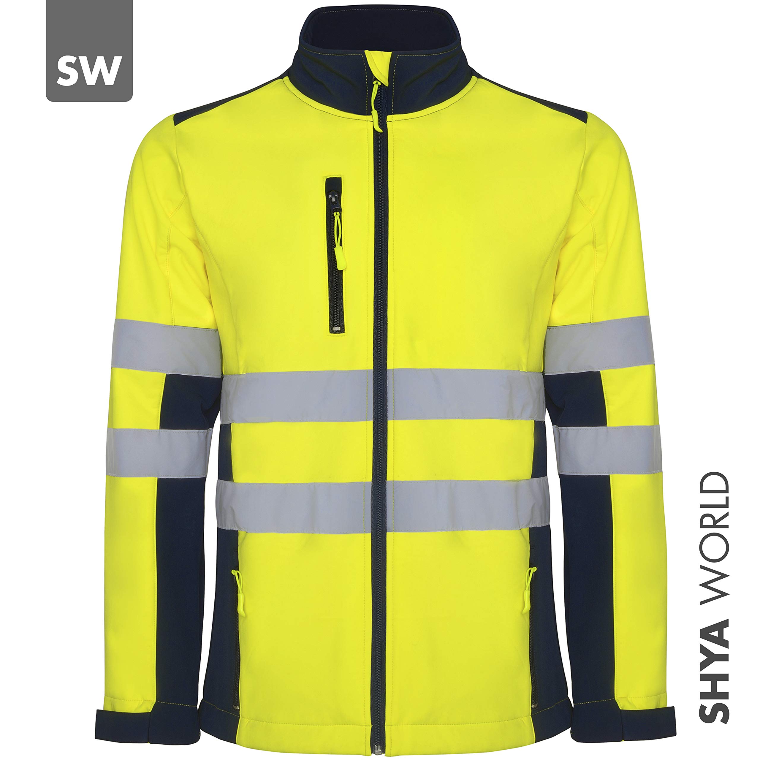 Chaqueta Softshell Alta Visibilidad Trabajo homologada Reflectante Cortavientos Impermeable