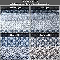 Vista 7 de SahSahCasa Juego de edredón tamaño King, edredón floral 100% algodón, juego de ropa de cama King, edredón reversible ligero de retazos para todas