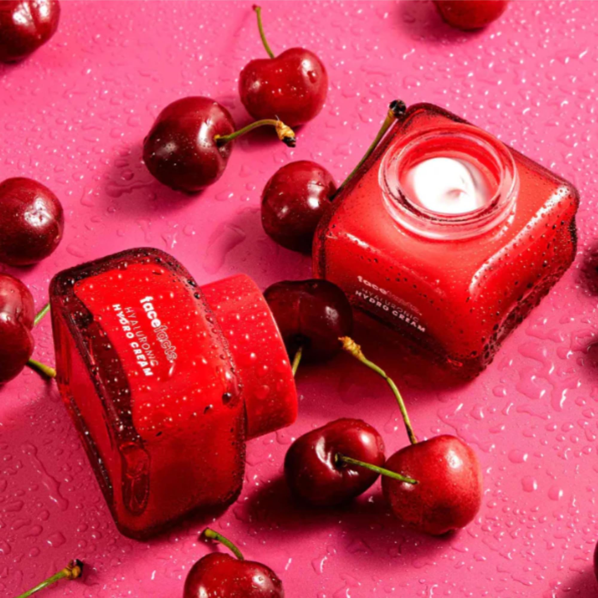 Face Facts Cherry Bliss Hyaluronic Hydro Cream with 5 ceramides, calming aloe water and moisture locking hyaluronic acid. 45ml - Image 3