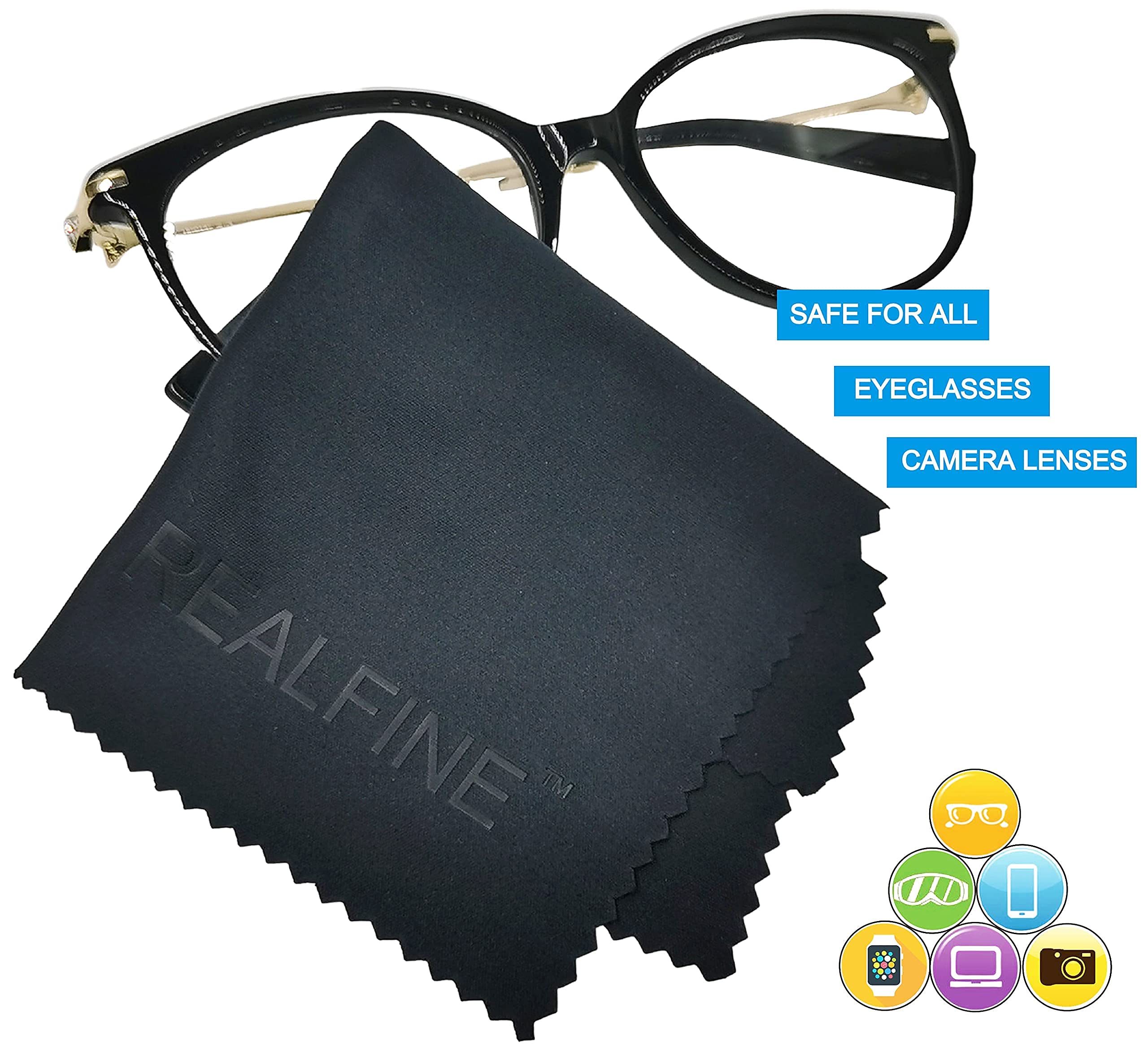 Paños de limpieza de microfibra, paquete de 6 con bolsas reutilizables, paño antiarañazos para lentes, pantallas y cámaras, limpieza segura premium con almacenamiento individual